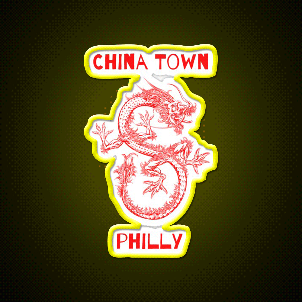 Chinatown Philly Asian Cultural Led Neon Sign Rgb Color - Custom LED neon sign front view