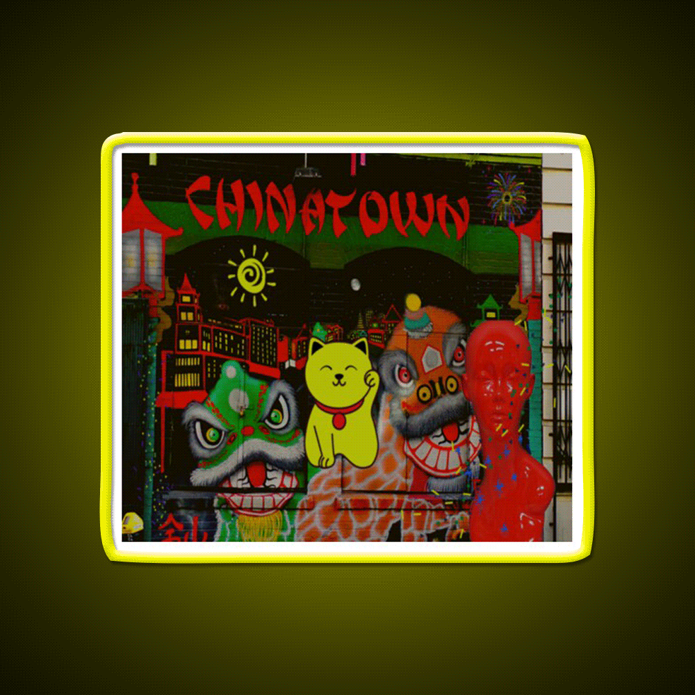 Chinatown Postcard Asian Cultural Led Neon Sign Rgb Color - Custom LED neon sign front view