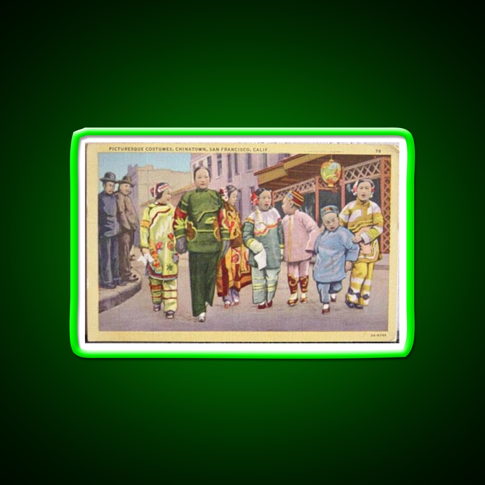 Chinatown San Francisco Antique Postcard Asian Cultural Led Neon Sign Rgb Color - LED neon sign view 8