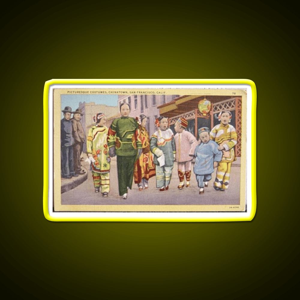 Chinatown San Francisco Antique Postcard Asian Cultural Led Neon Sign Rgb Color - Shineneon