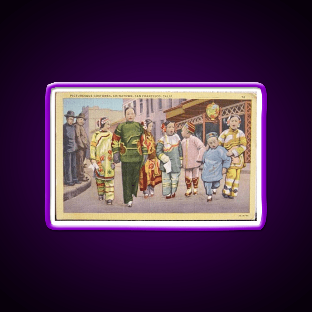 Chinatown San Francisco Antique Postcard Asian Cultural Led Neon Sign Rgb Color - Shineneon