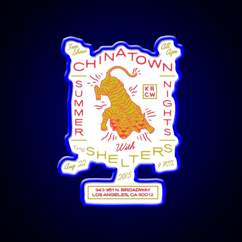 Chinatown Tigers Asian Cultural Led Neon Sign Rgb Color - Shineneon