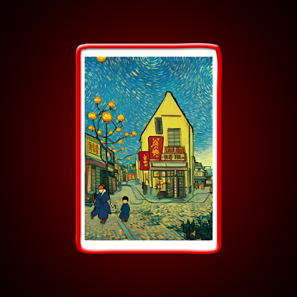 Chinatown Vincent Van Gogh Style Asian Cultural Led Neon Sign Rgb Color - LED neon sign view 10