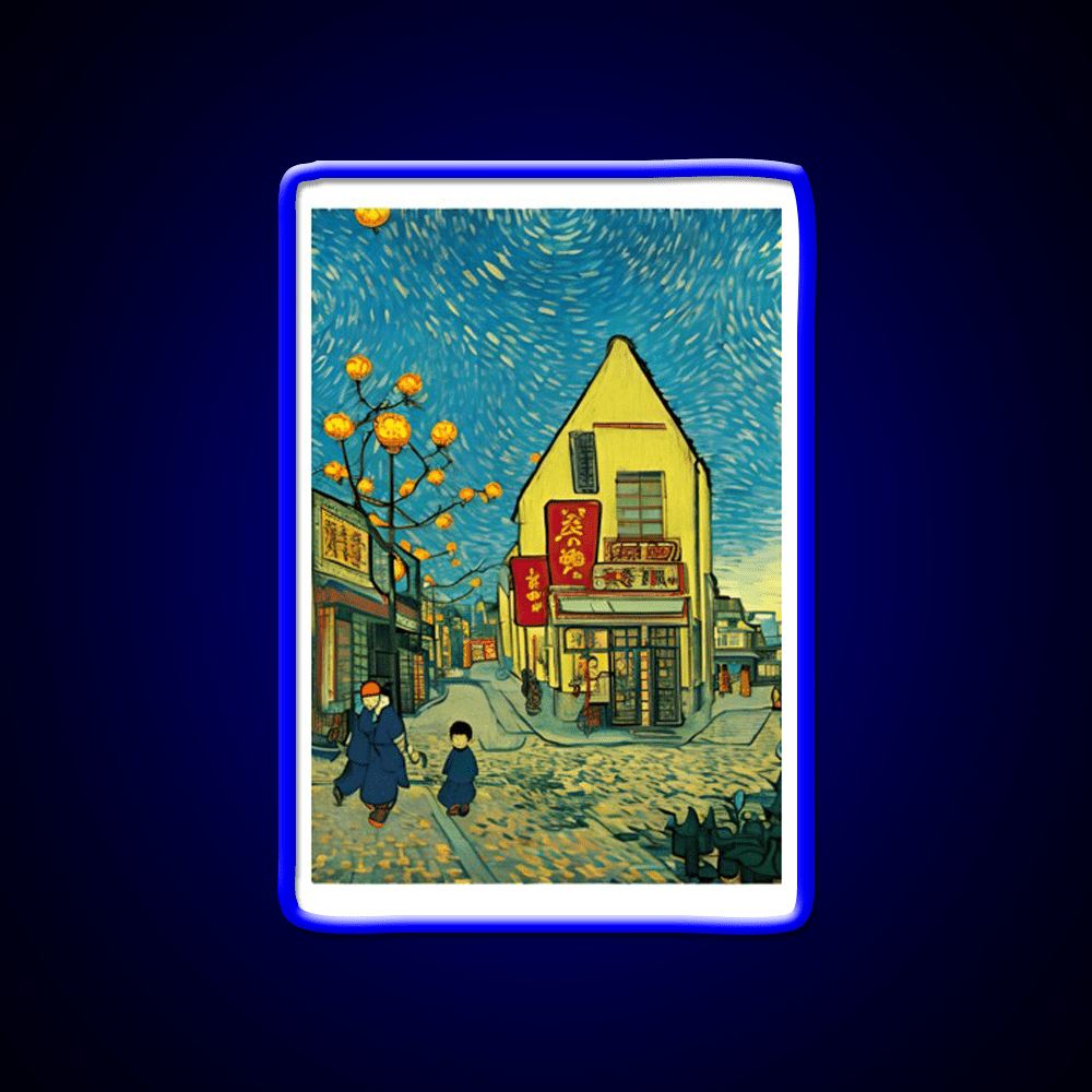Chinatown Vincent Van Gogh Style Asian Cultural Led Neon Sign Rgb Color - Shineneon