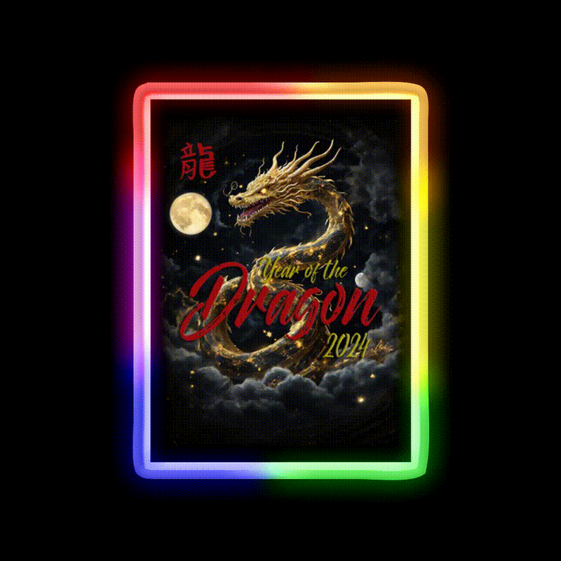 Chinese Asian Zodiac Lunar New Year Asian Cultural Led Neon Sign Rgb Color - LED neon sign close-up detail
