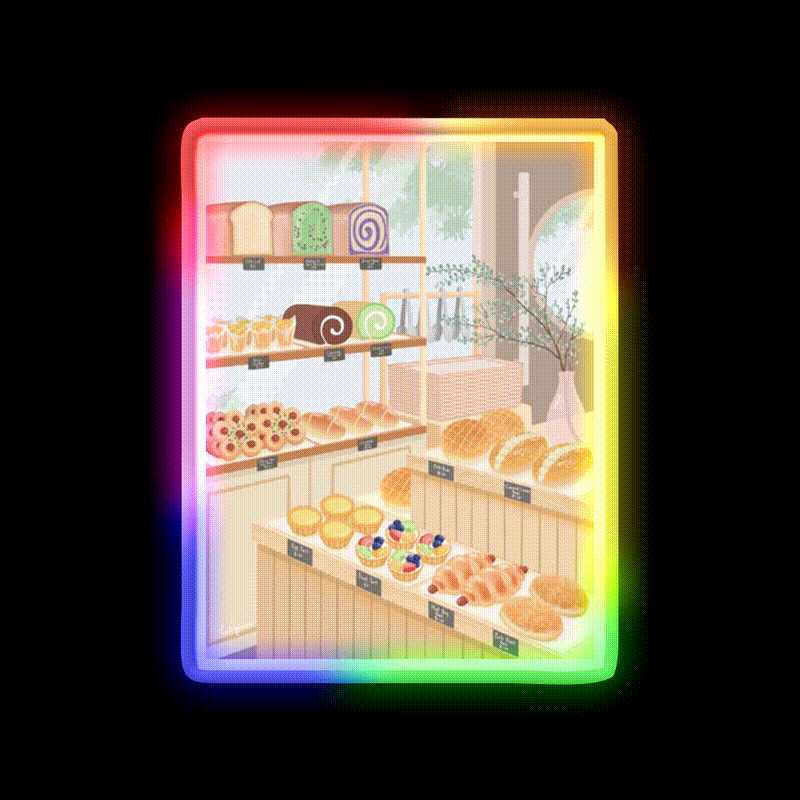 Chinese Bakery Goodies Snack Food Led Neon Sign Rgb Color - LED neon sign close-up detail
