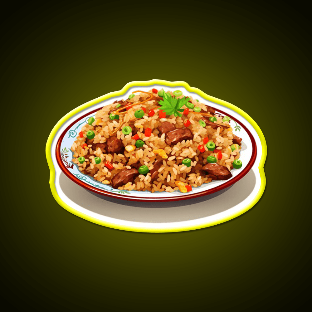 Chinese Beef Fried Rice Led Neon Sign Chinese Food Rgb Color - Shineneon