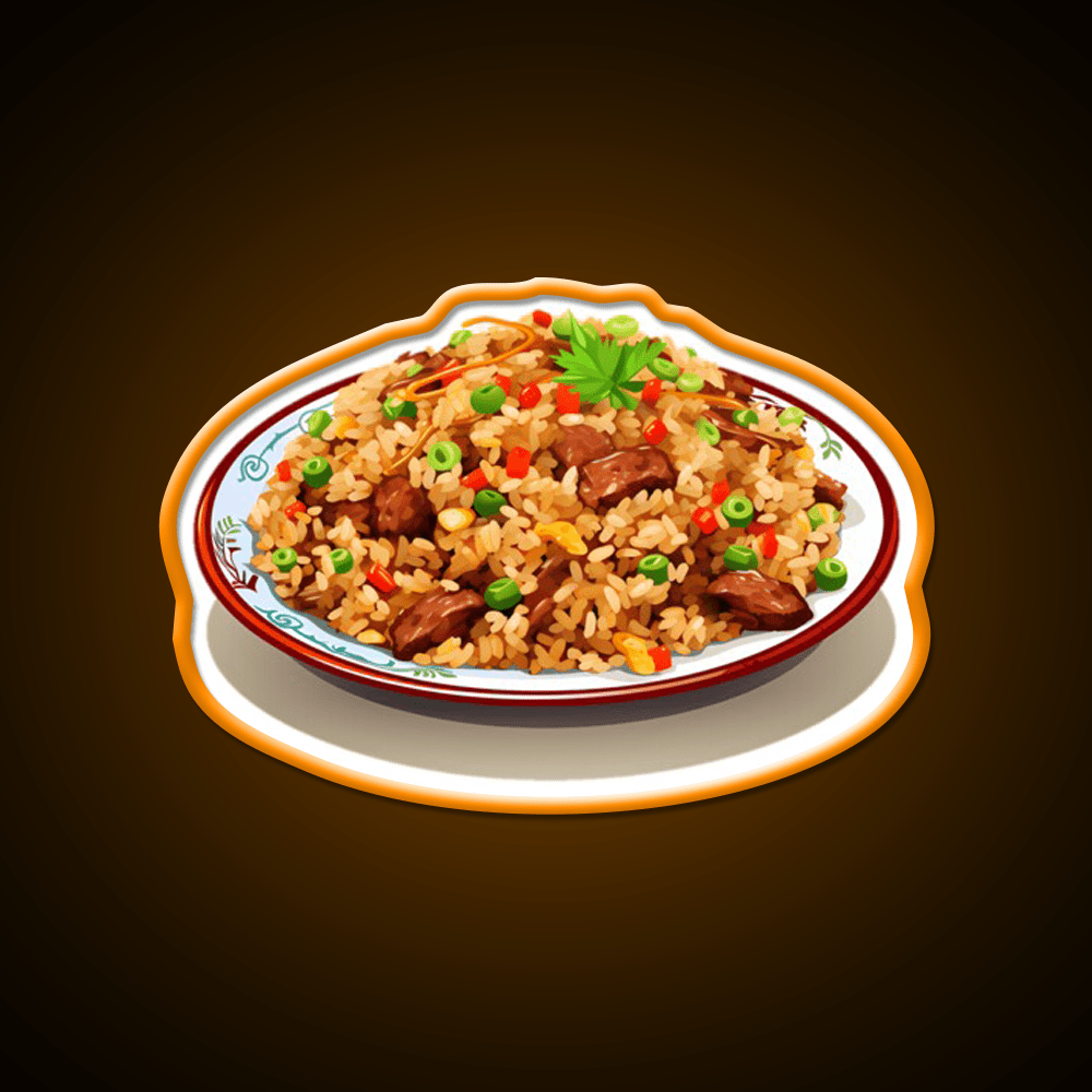 Chinese Beef Fried Rice Led Neon Sign Chinese Food Rgb Color - Shineneon