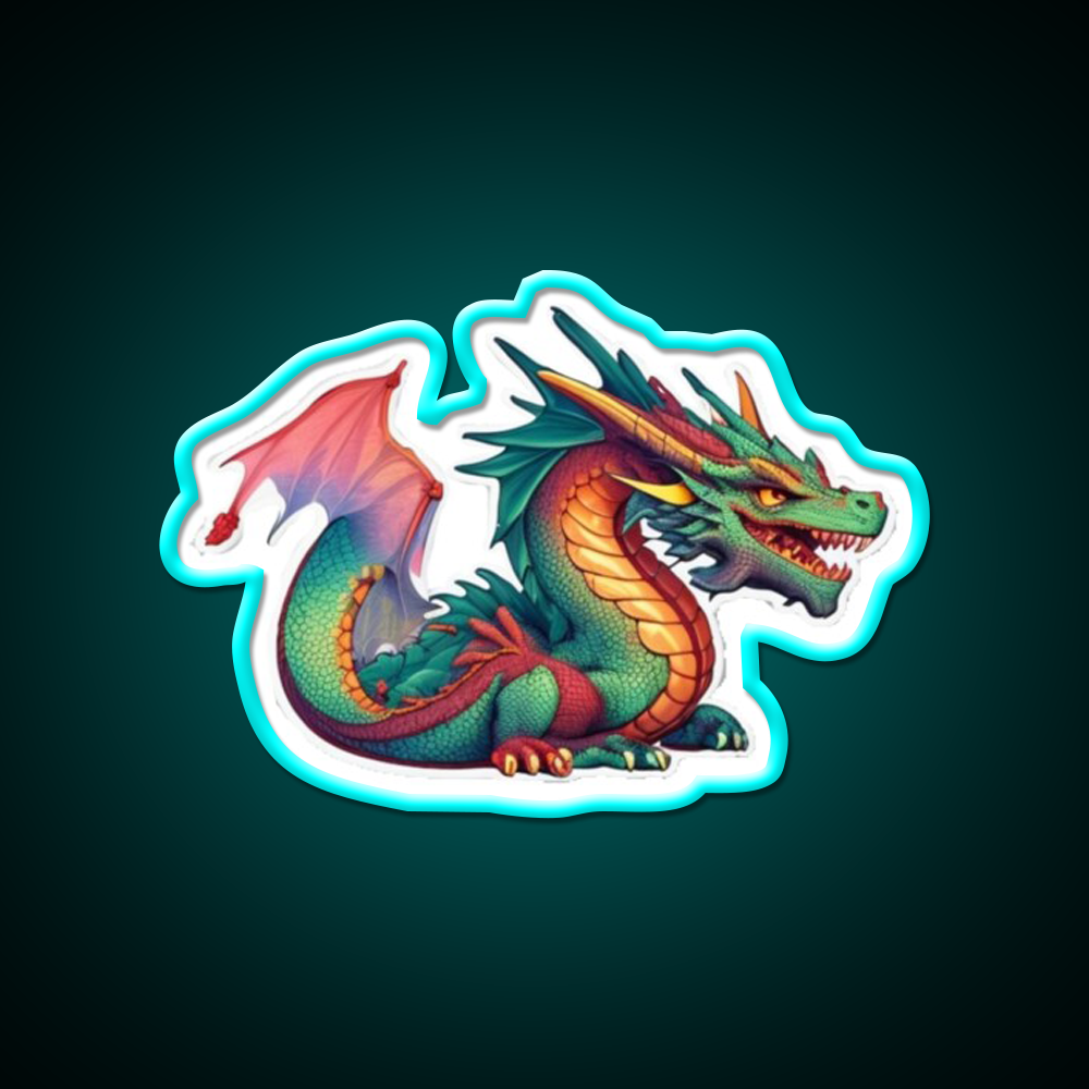 Chinese Dragon Asian Cultural Led Neon Sign Wall Art Rgb Color - Size and dimension reference