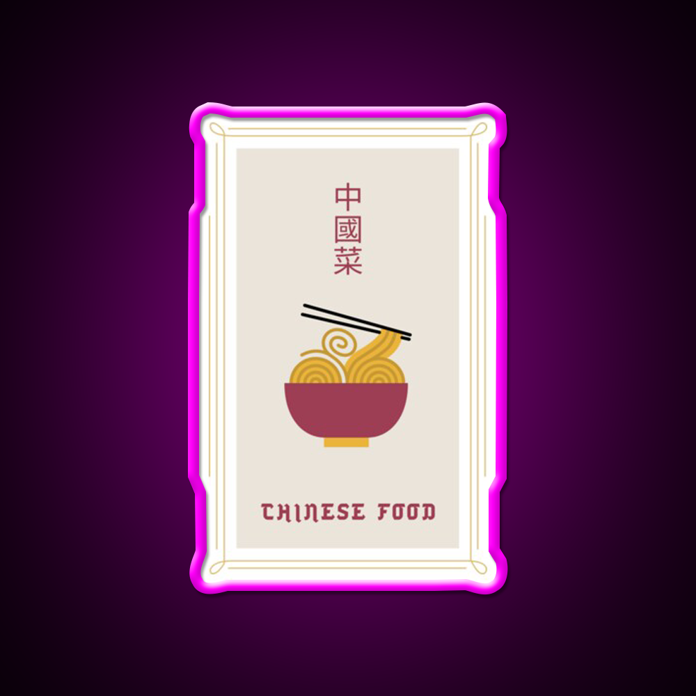 Chinese Food Basic Ironic Tee Led Neon Sign Chinese Food Rgb Color