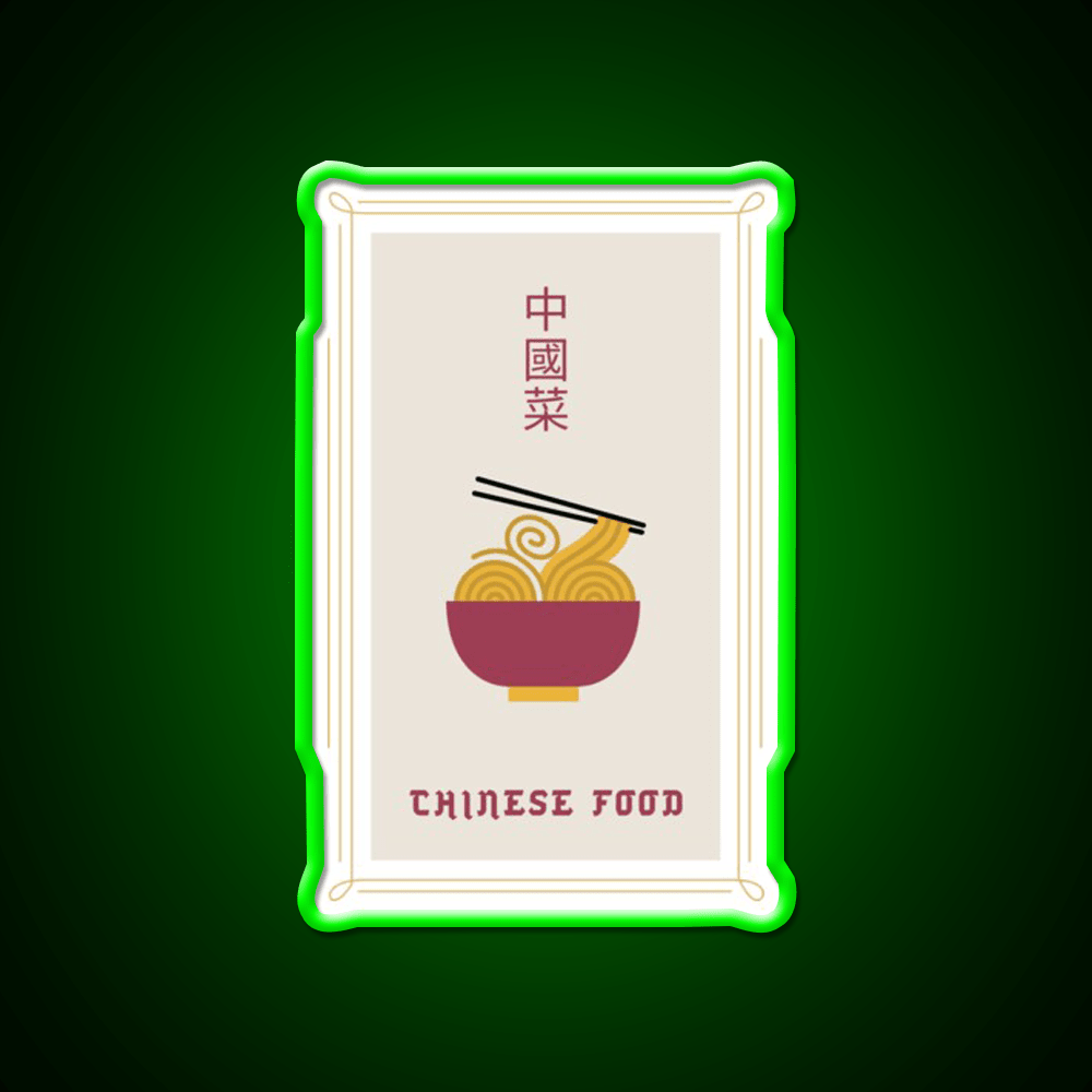 Chinese Food Basic Ironic Tee Led Neon Sign Chinese Food Rgb Color - Shineneon