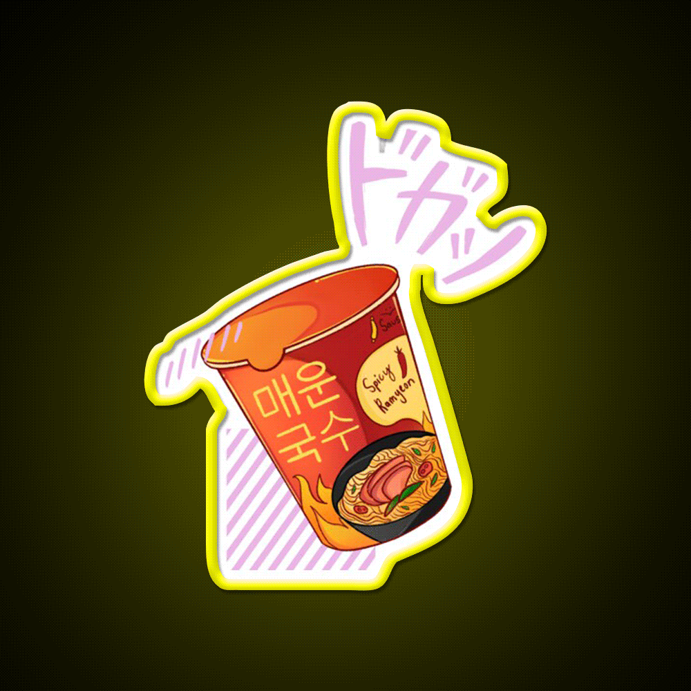 Chinese Food Spicy Ramyeon Led Neon Sign Chinese Food Rgb Color