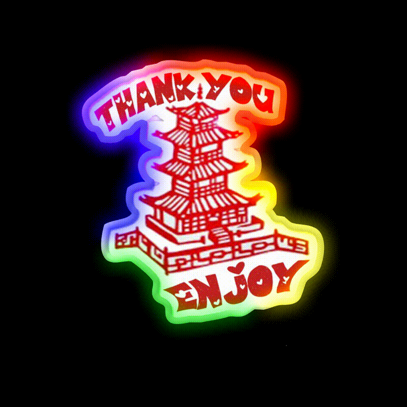 Chinese Food Take Out Thank You Enjoy Led Neon Sign Chinese Food Rgb Color