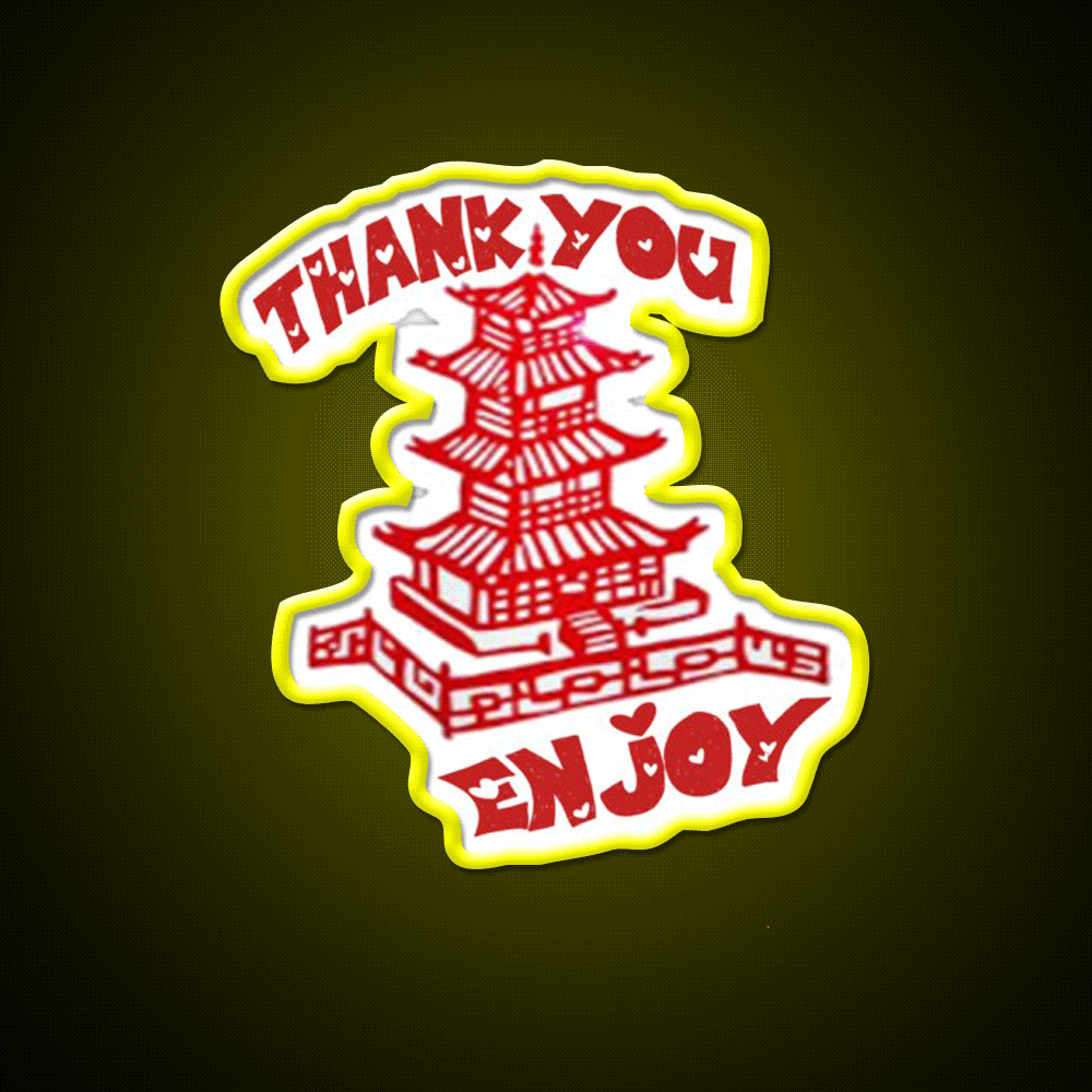 Chinese Food Take Out Thank You Enjoy Led Neon Sign Chinese Food Rgb Color