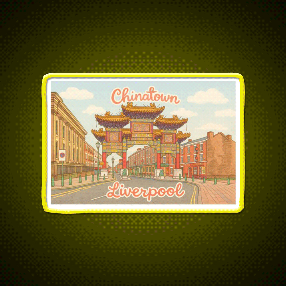 Chinese Gate Chinatown Liverpool Uk Asian Cultural Led Neon Sign Rgb Color - Custom LED neon sign front view