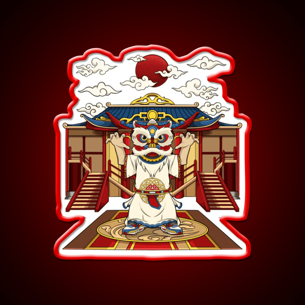 Chinese Lion Dance Asian Cultural Led Neon Sign Rgb Color - Shineneon