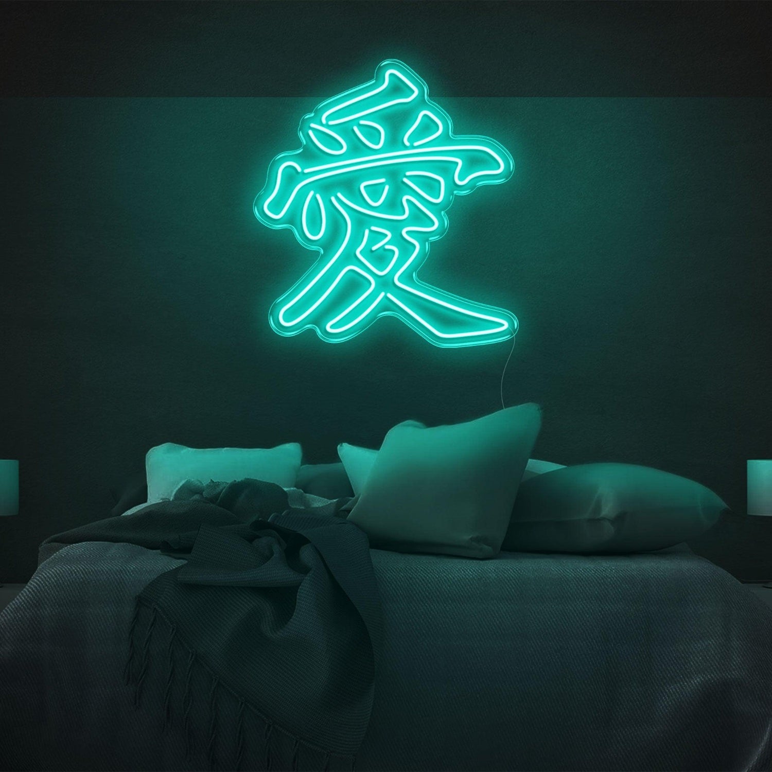 Chinese Love Blue Art Led Neon Sign For Bedroom Wall Decor | Shineneon