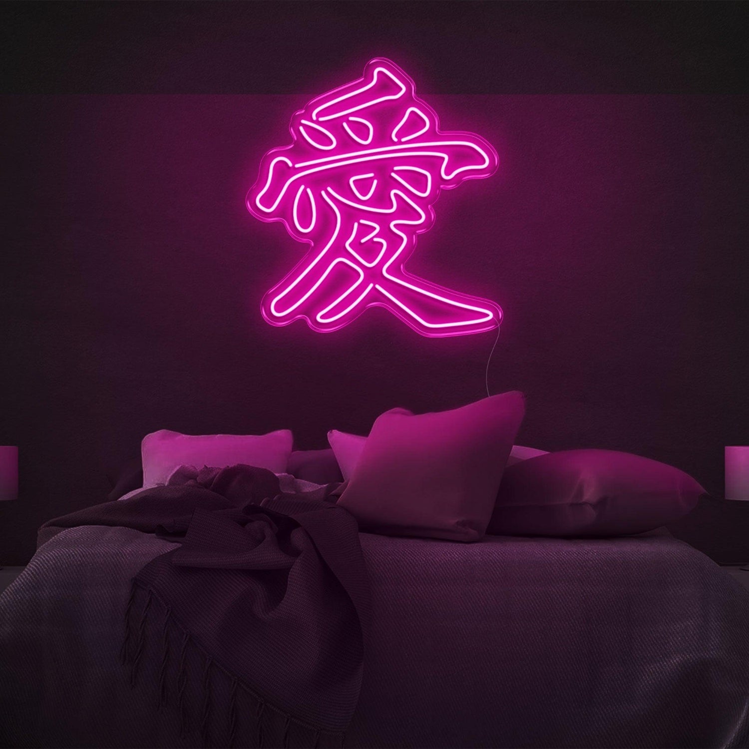 Chinese Love Blue Art Led Neon Sign For Bedroom Wall Decor | Shineneon