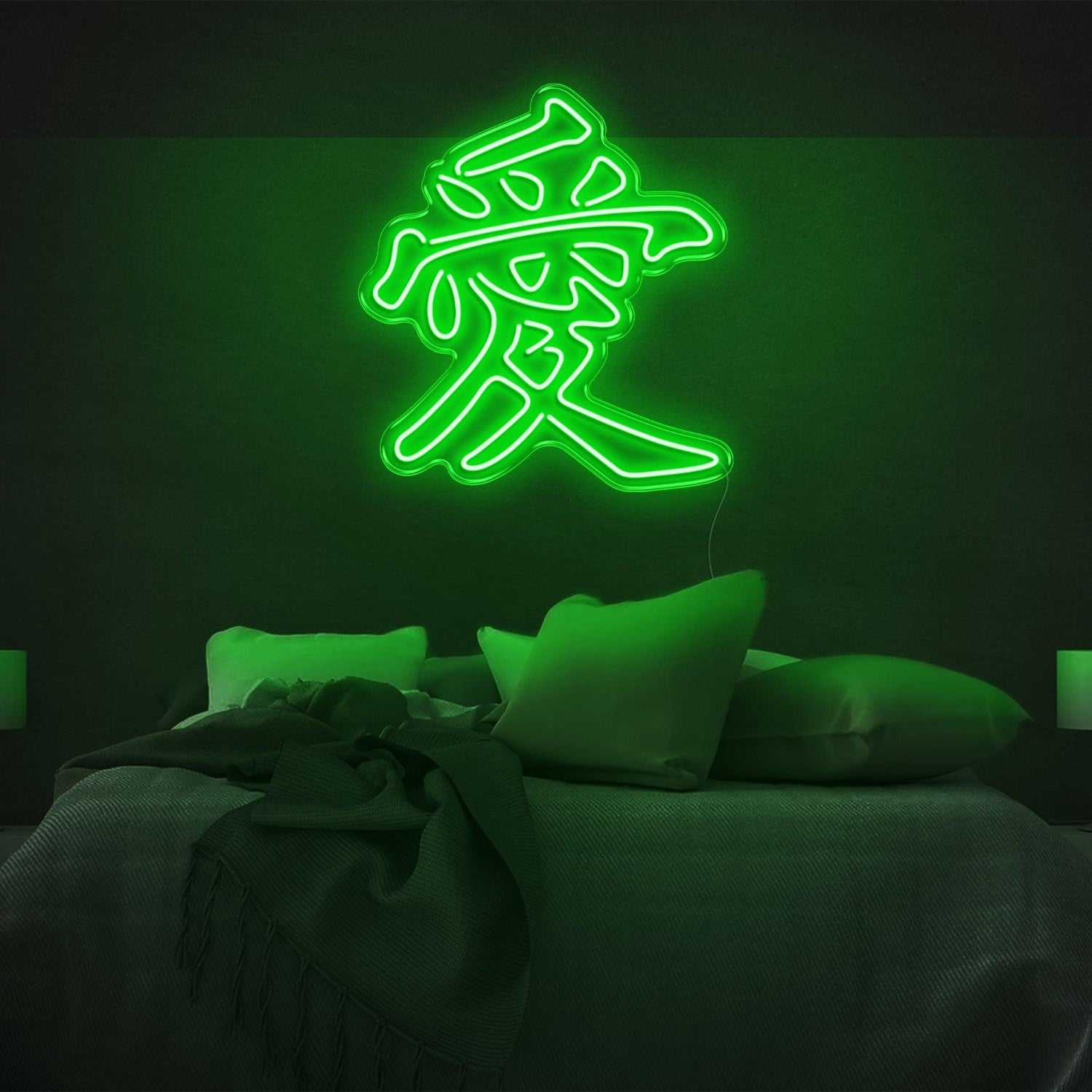 Chinese Love Blue Art Led Neon Sign For Bedroom Wall Decor | Shineneon