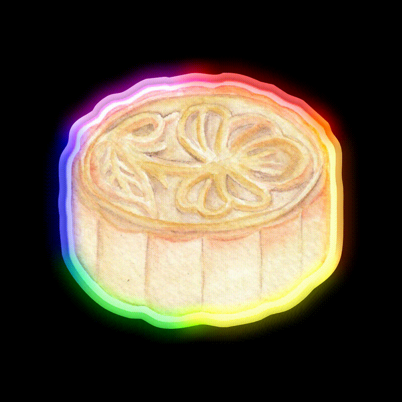 Chinese Mooncake Snack Food Led Neon Sign Rgb Color - LED neon sign close-up detail