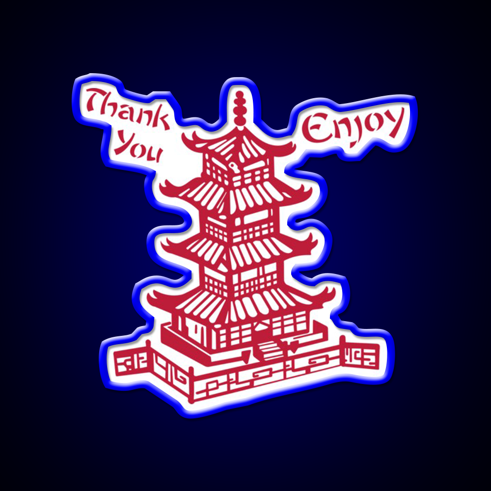 Chinese Takeaway Pagoda Enjoy Led Neon Sign Chinese Food Rgb Color