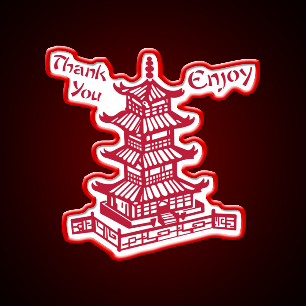 Chinese Takeaway Pagoda Enjoy Led Neon Sign Chinese Food Rgb Color