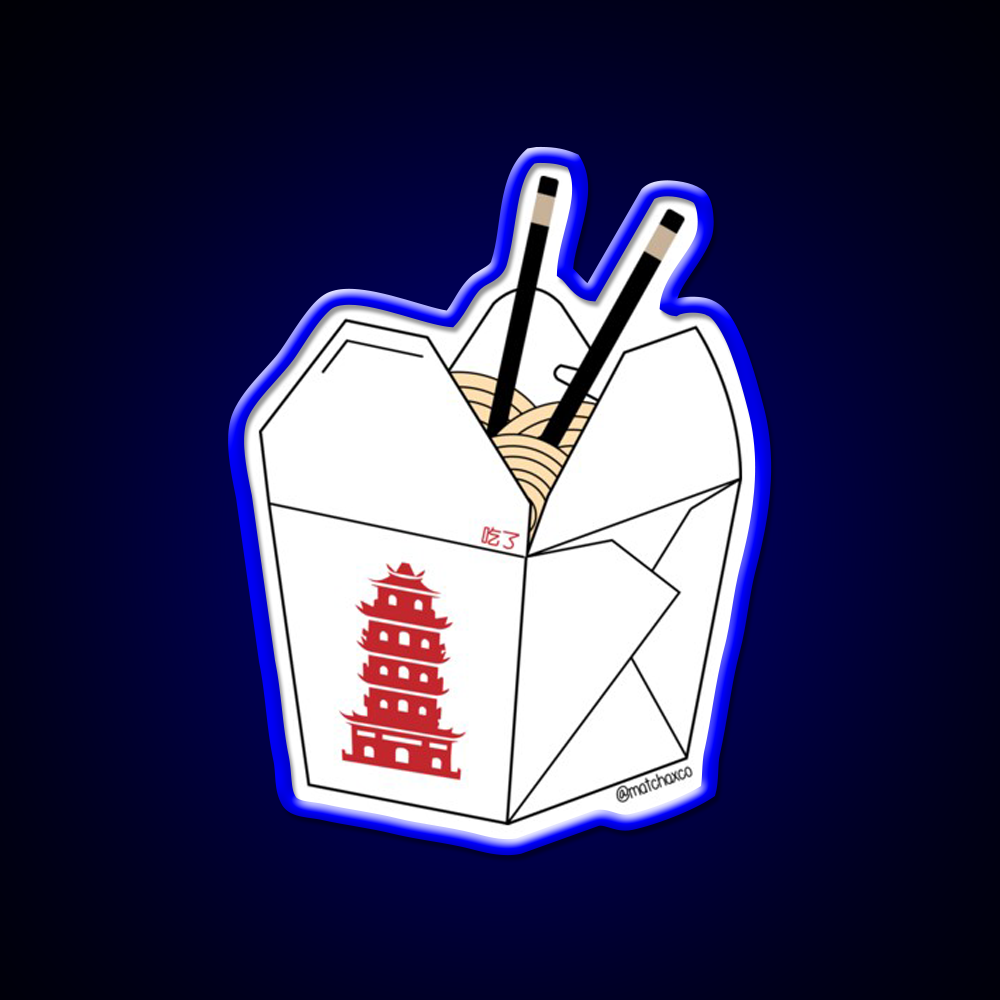 Chinese Takeout Box Led Neon Sign Chinese Food Wall Art Rgb Color