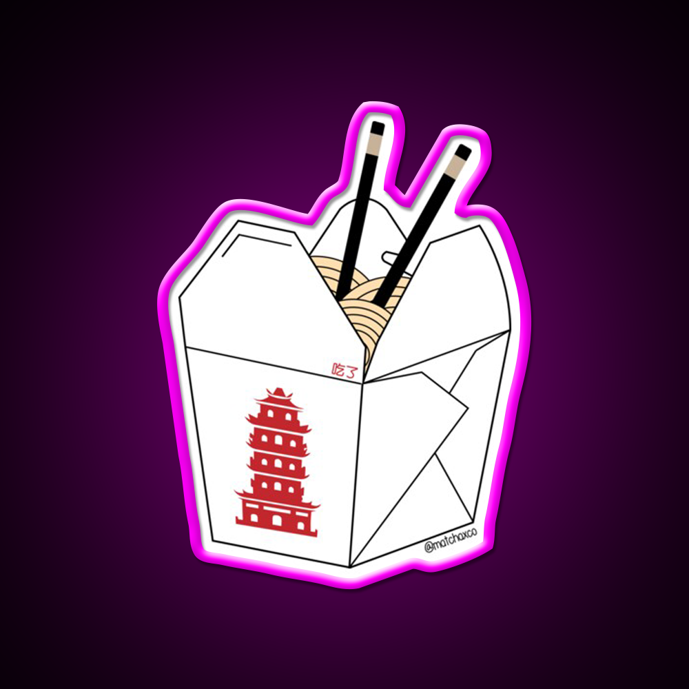 Chinese Takeout Box Led Neon Sign Chinese Food Wall Art Rgb Color