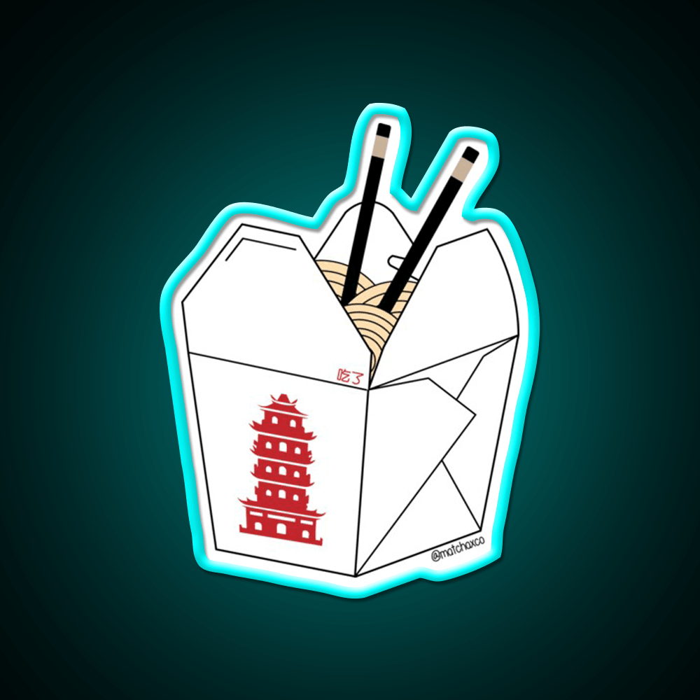 Chinese Takeout Box Led Neon Sign Chinese Food Wall Art Rgb Color - Shineneon