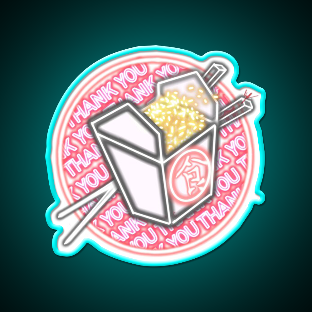 Chinese Takeout Thank You Led Neon Sign Chinese Food Rgb Color