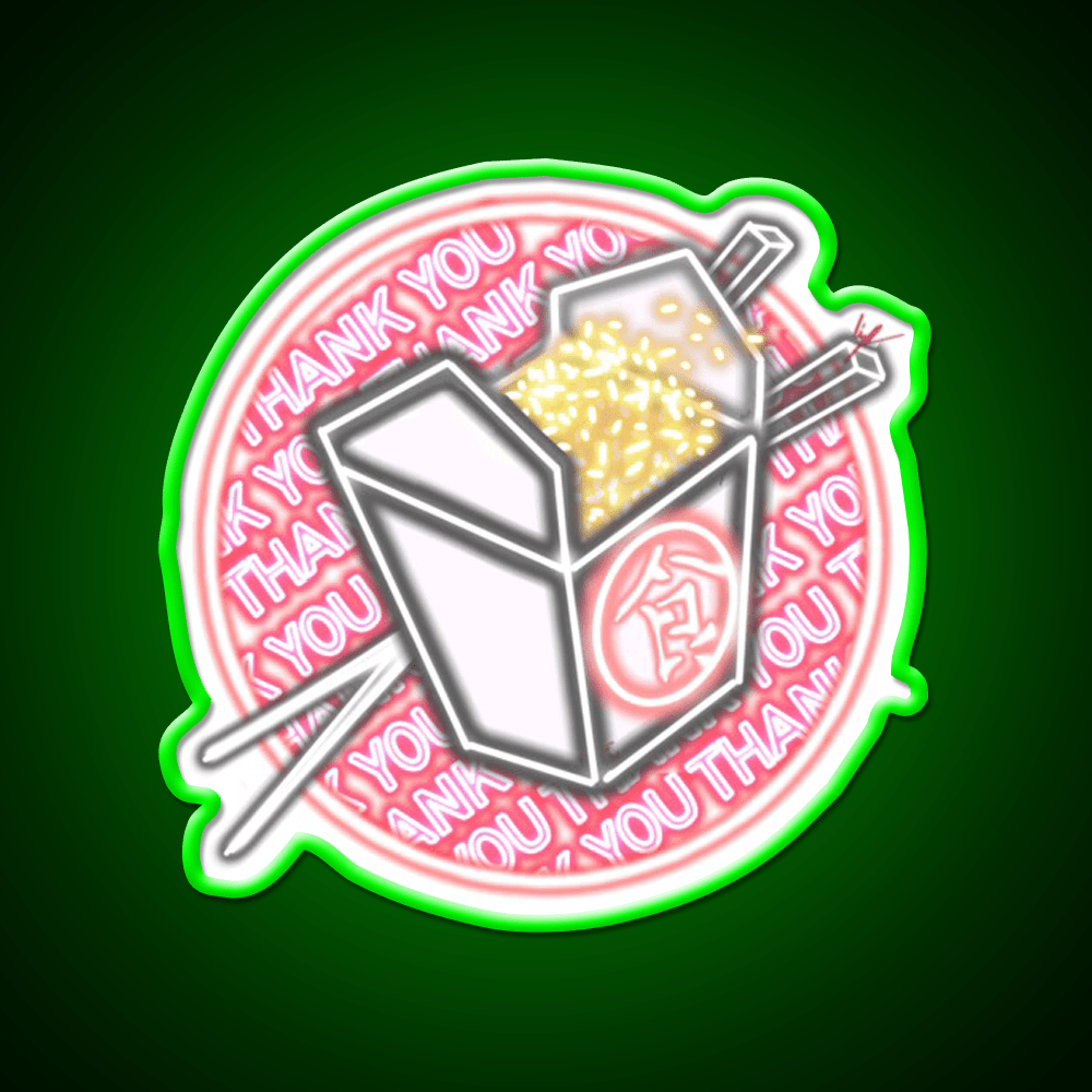Chinese Takeout Thank You Led Neon Sign Chinese Food Rgb Color - Shineneon
