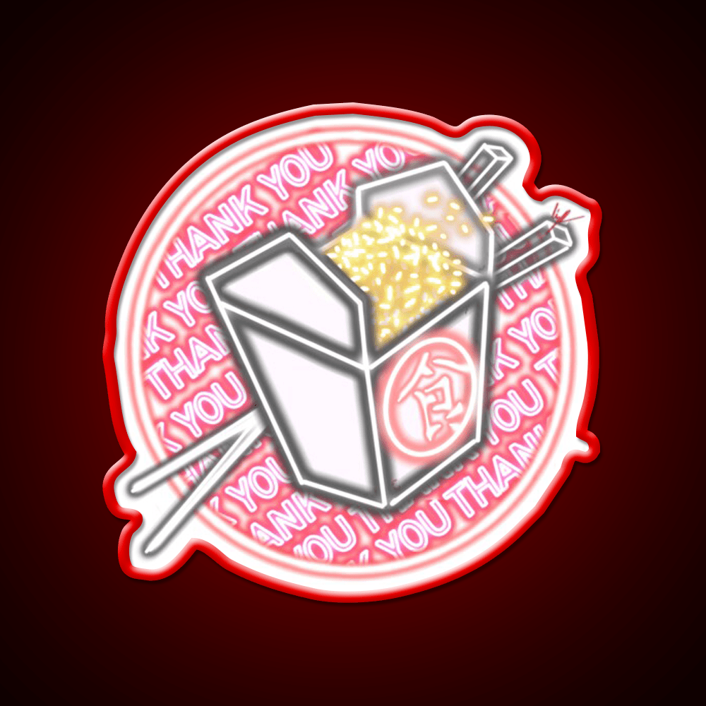 Chinese Takeout Thank You Led Neon Sign Chinese Food Rgb Color - Shineneon