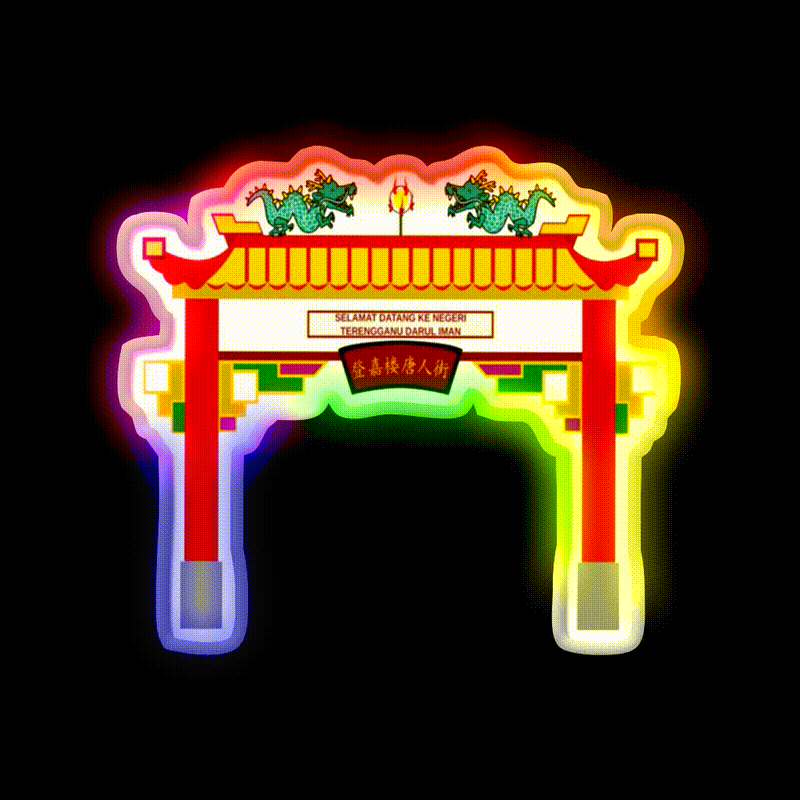 Chinese Temple Door Asian Cultural Led Neon Sign Rgb Color - LED neon sign close-up detail