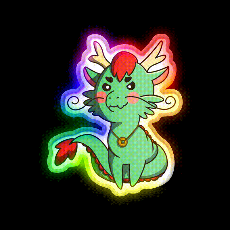 Chinese Zodiac Dragon Asian Cultural Led Neon Sign Rgb Color - LED neon sign close-up detail