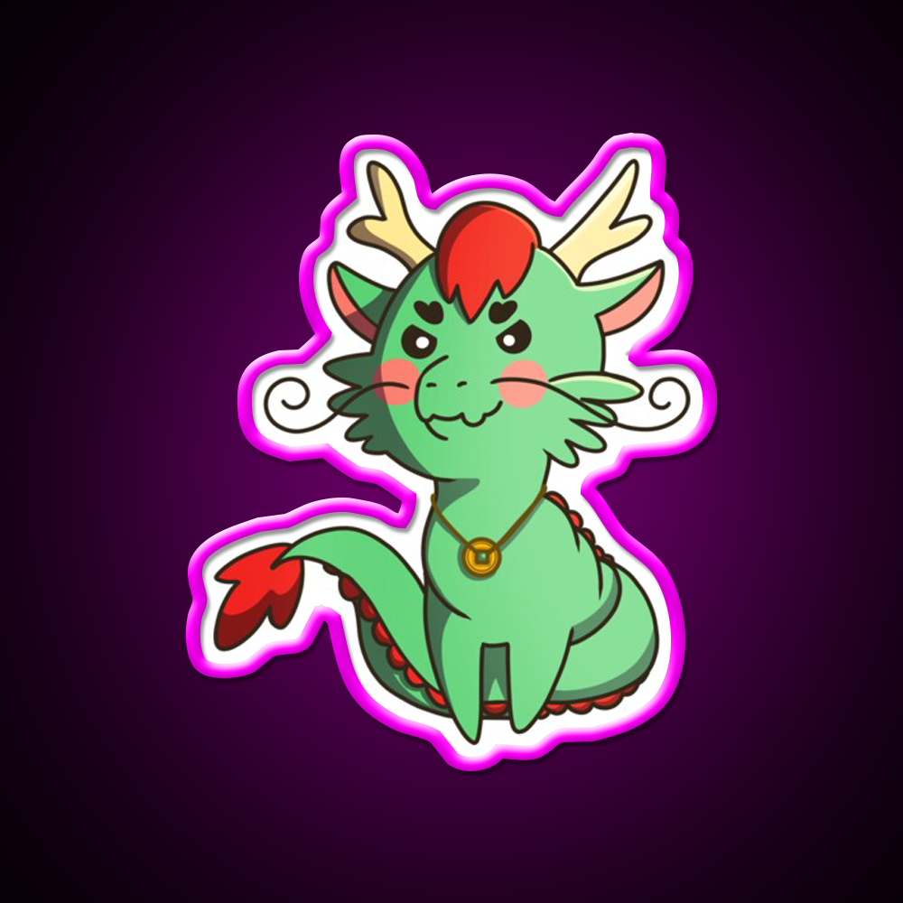 Chinese Zodiac Dragon Asian Cultural Led Neon Sign Rgb Color - Neon sign mounted on wall in room