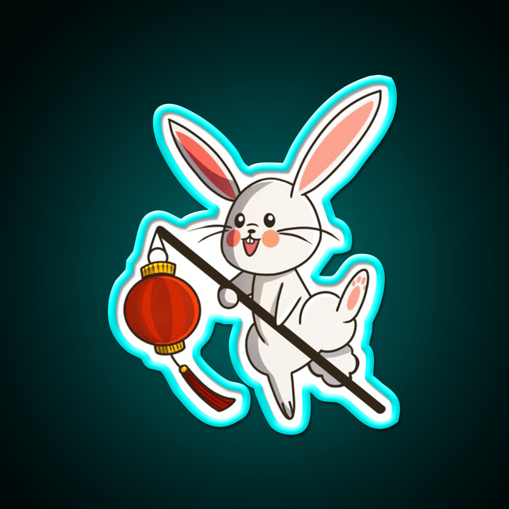 Chinese Zodiac Rabbit Asian Cultural Led Neon Sign Rgb Color - Shineneon