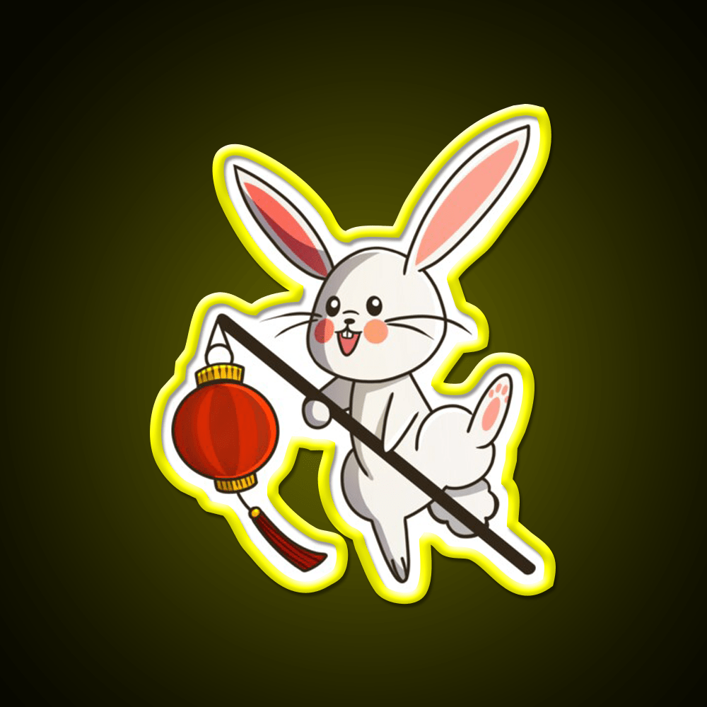 Chinese Zodiac Rabbit Asian Cultural Led Neon Sign Rgb Color - Shineneon