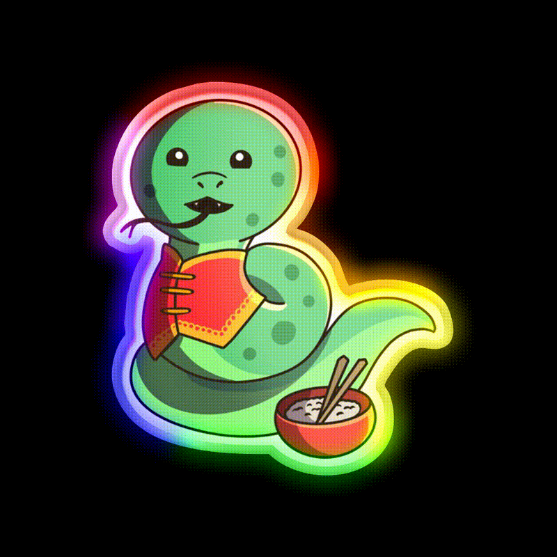 Chinese Zodiac Snake Asian Cultural Led Neon Sign Rgb Color - LED neon sign close-up detail