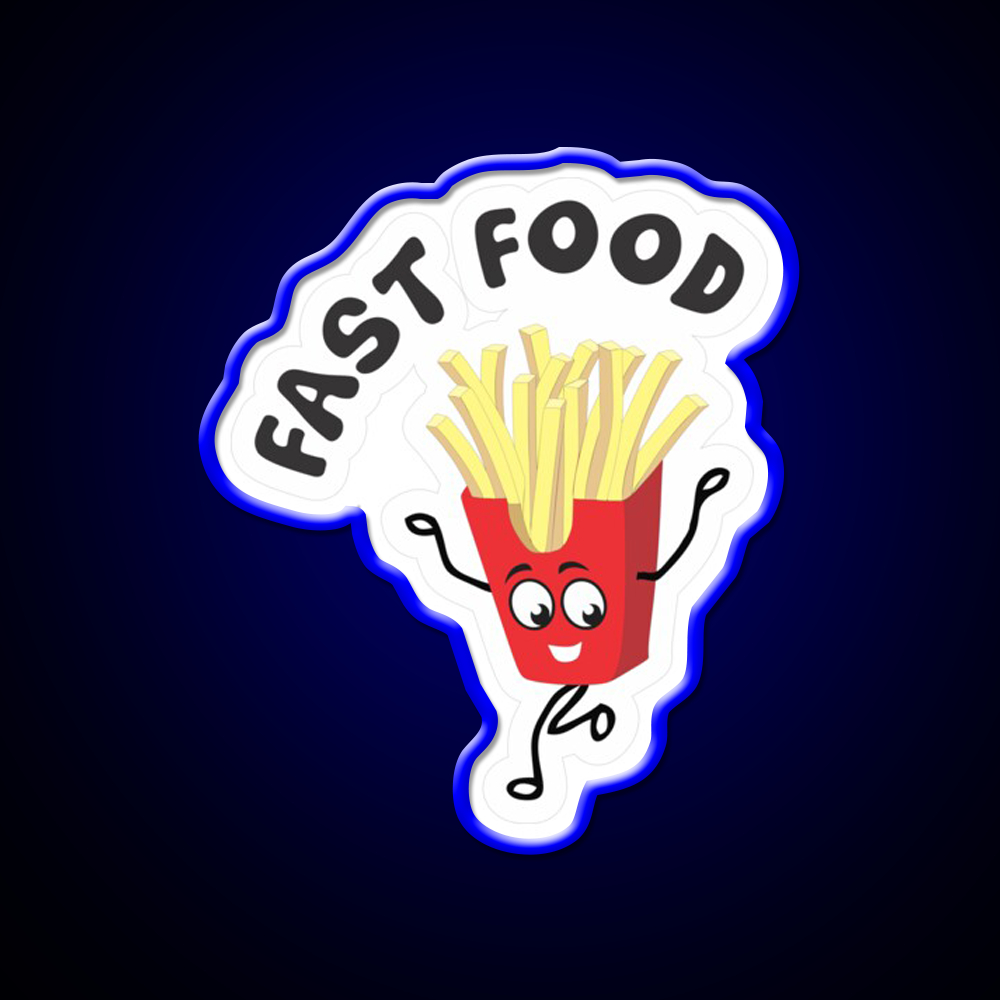 Chips Fast Food Led Neon Sign For Burger Place Wall Art Rgb Color