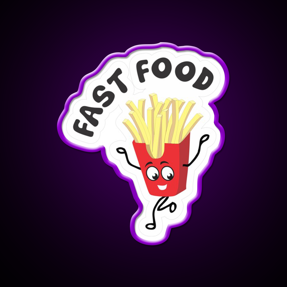 Chips Fast Food Led Neon Sign For Burger Place Wall Art Rgb Color