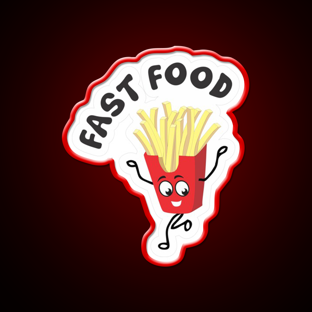 Chips Fast Food Led Neon Sign For Burger Place Wall Art Rgb Color