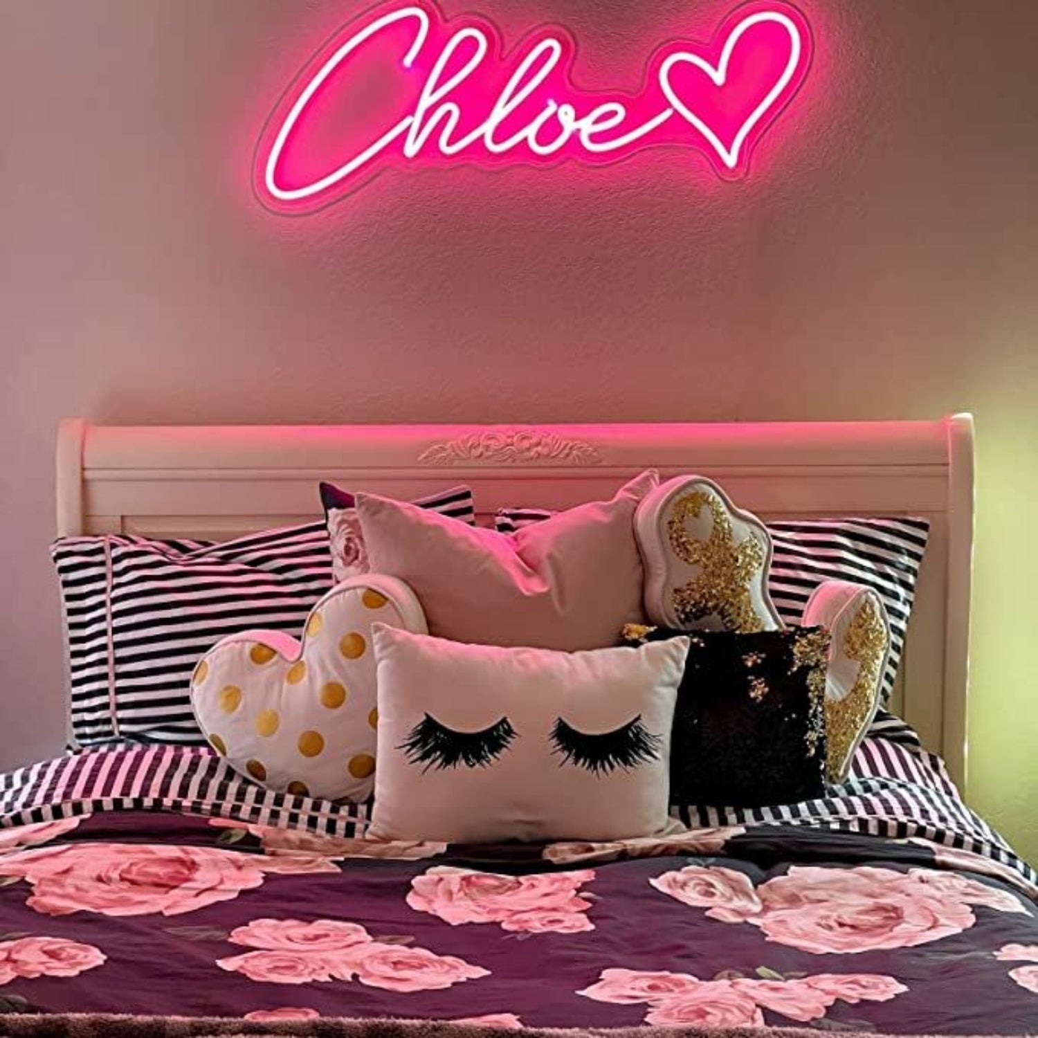 Chloe Neon Name Signs With A Pink Heart Led Neon Sign - Shineneon