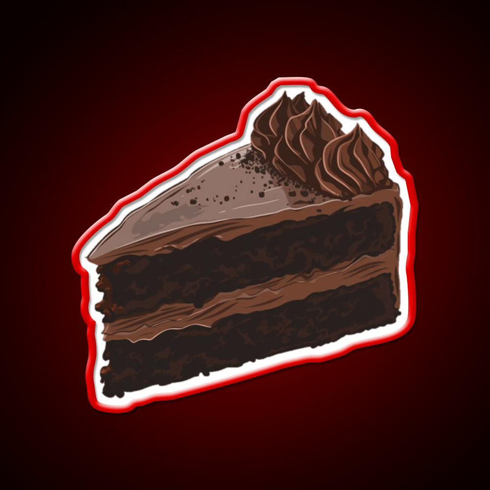 Chocolate Cake Slice Snack Food Led Neon Sign Rgb Color - Shineneon