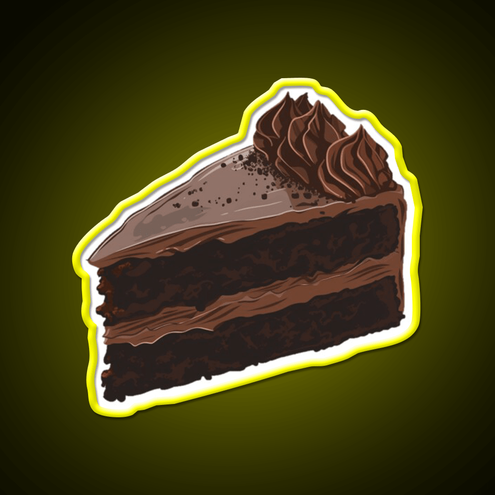 Chocolate Cake Slice Snack Food Led Neon Sign Rgb Color - Shineneon