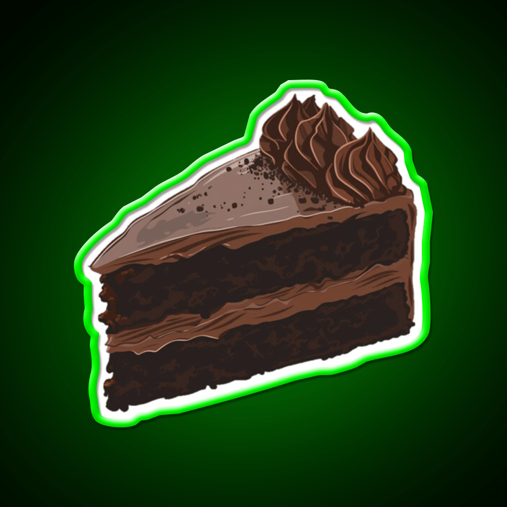 Chocolate Cake Slice Snack Food Led Neon Sign Rgb Color - Shineneon