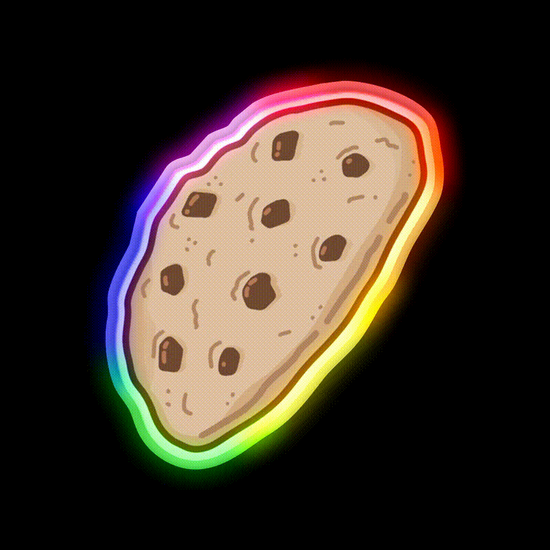 Chocolate Chip Cookie Snack Food Led Neon Sign Rgb Color - LED neon sign close-up detail