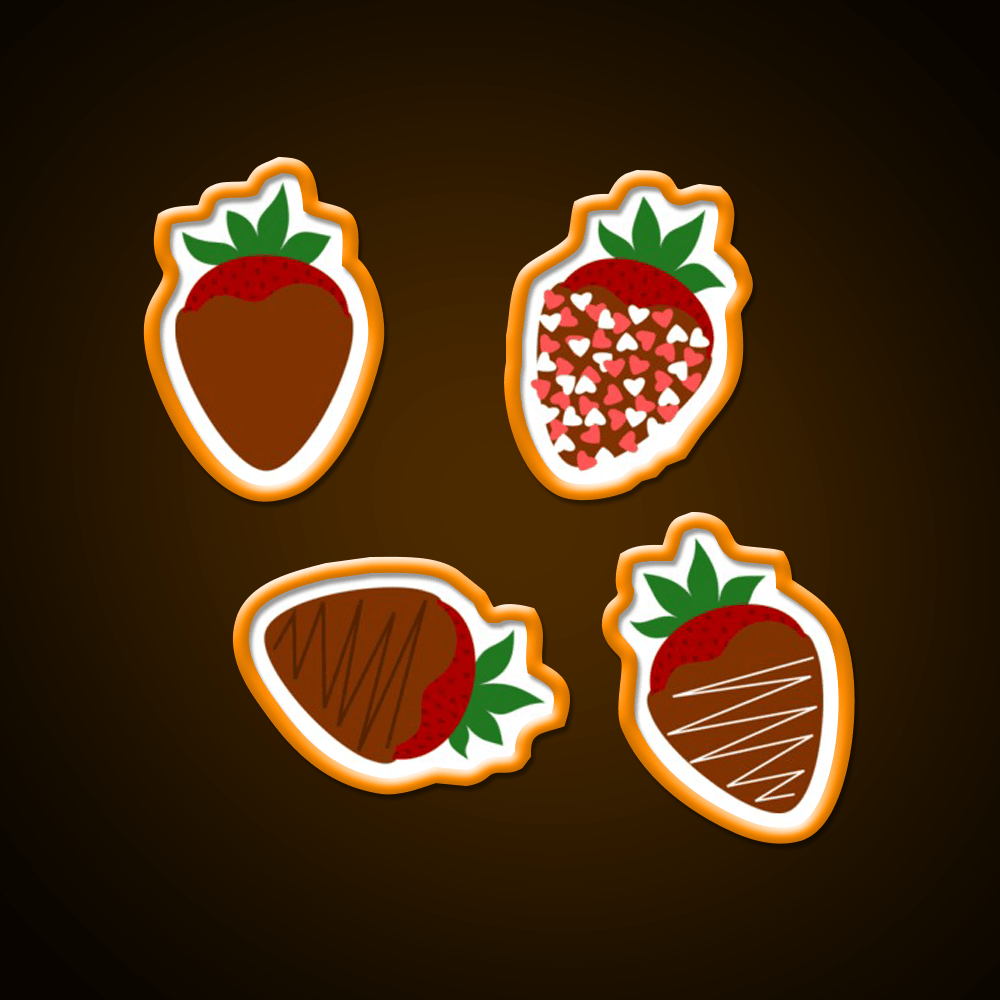 Chocolate Covered Strawberries Snack Food Led Neon Sign Rgb Color - Shineneon