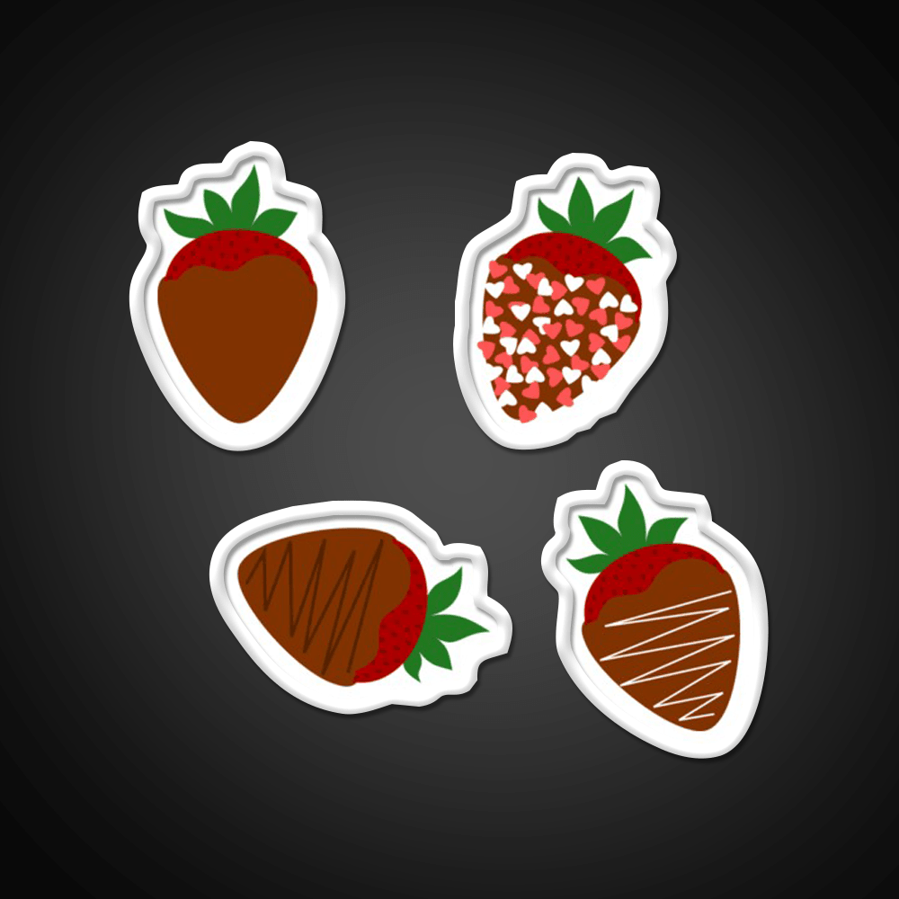 Chocolate Covered Strawberries Snack Food Led Neon Sign Rgb Color - Shineneon