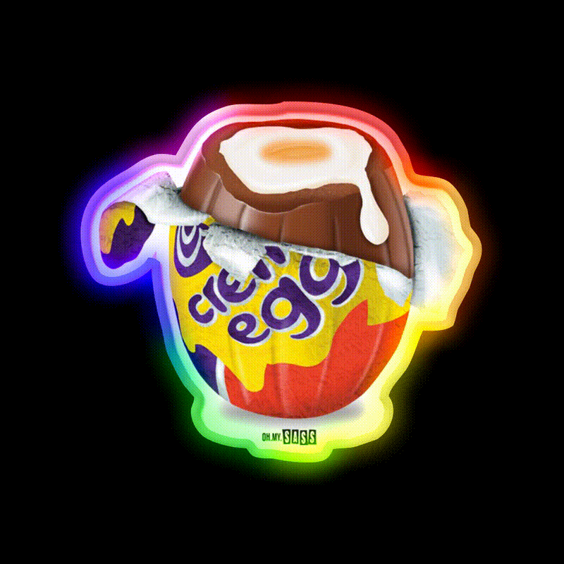 Chocolate Egg Easter Snack Food Led Neon Sign Rgb Color - LED neon sign close-up detail