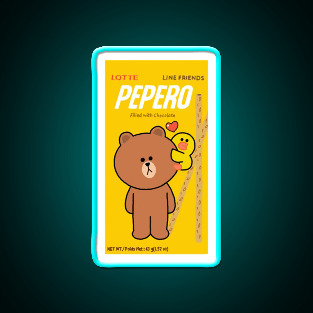Chocolate Filled Pepero Pocky Snack Food Led Neon Sign Rgb Color - Shineneon